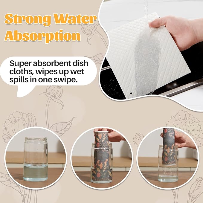 JOYMOOP 12 Pack Decorate Cleaning Cloth, Reusable Absorbent Dish Towels - Image 7