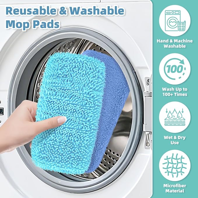 4 Pack Reusable Mop Pads Compatible - Image 6