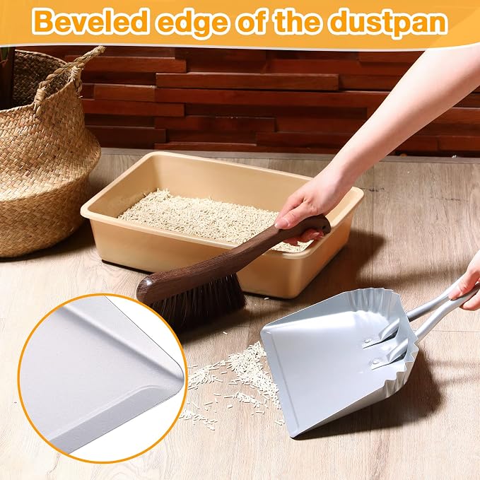 Mumufy 8 Pcs 12 Inch Heavy Duty Metal Dustpan, Stainless Steel Large Wide Dust - Image 4