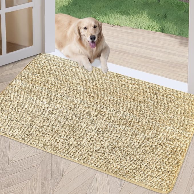 REFETONE Indoor Doormat, Front Door Mat 24"x36" Absorbent Rubber Backing Non by Refetone
