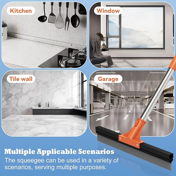Floor Squeegee for Concrete Floor, Rubber Broom - Image 4