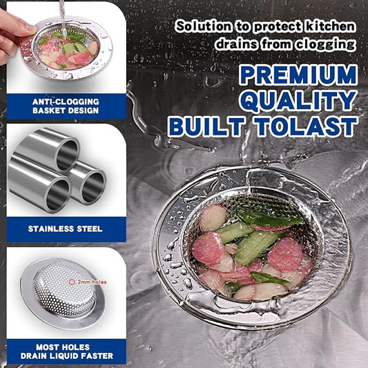 RQYEKDO Kitchen Sink Strainer Stainless Steel - Image 2