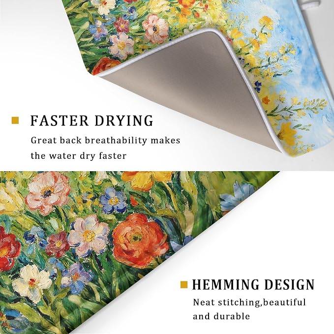 Spring Summer Floral Dish Drying Mat - Image 3