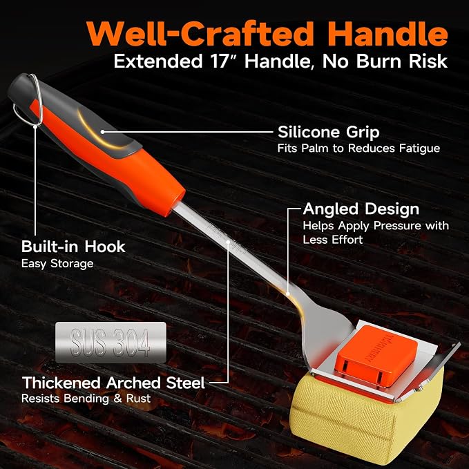 TISHI HERY Bristle Free Grill Brush Replaceable Cleaning Head, Safe BBQ Grill - Image 5