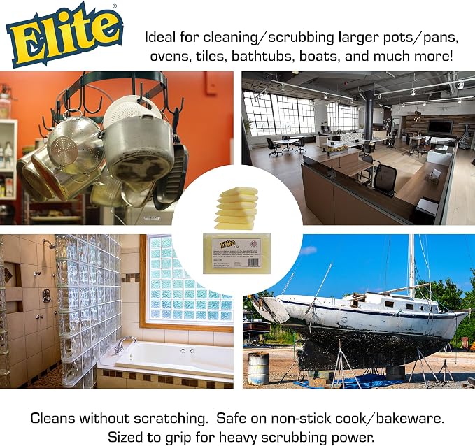 Elite HD All Purpose Cleaning Pad, 6 Pack, Non Scratch, Dish Sponge, Made in - Image 5