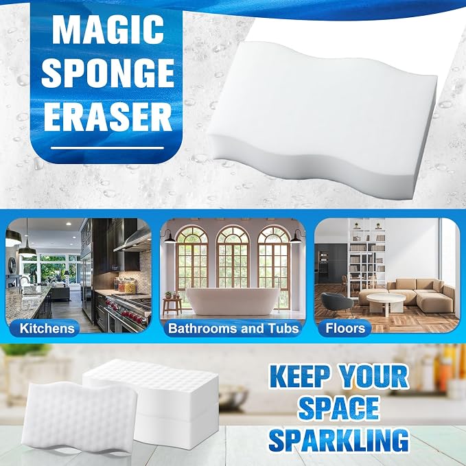 60 Pack Magic Extra Durable Sponge Eraser 3 Layer Density Cleaning Pads in Bulk - Image 6