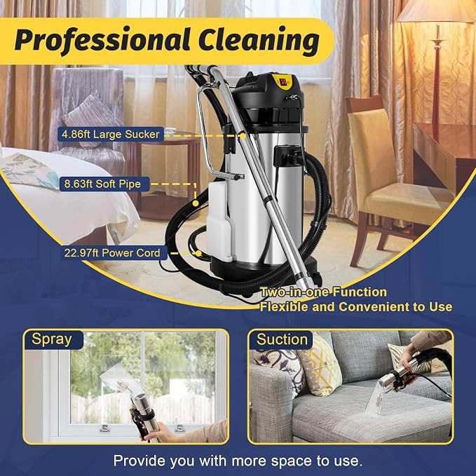 Commercial Carpet Cleaning Machine, 40L/11Gal Professional Multi-Purpose Carpet - Image 5