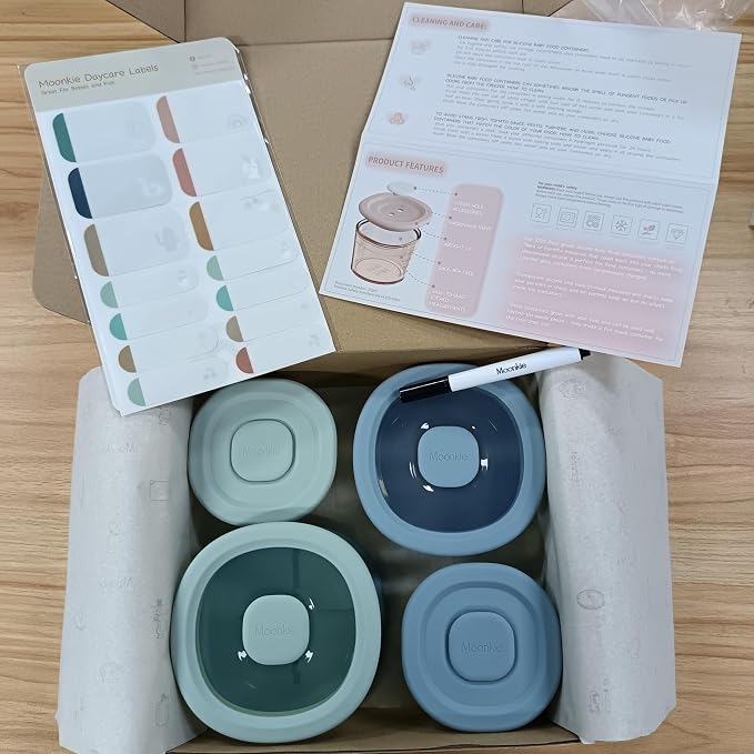 Moonkie Silicone Baby Food Containers | 8oz/4 oz Baby Food Storage Jars - Image 10