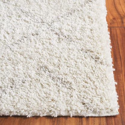 SAFAVIEH Arizona Shag Collection Runner Rug - 2'3" x 18', Ivory & Beige, Moroccan Boho Design, Non-Shedding & Easy to Clean, Ideal for Ideal for Living Room, Hallway, Foyer, Bedroom (ASG743A)