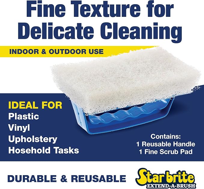 STAR BRITE Scrub Pad with Handle White - Image 3