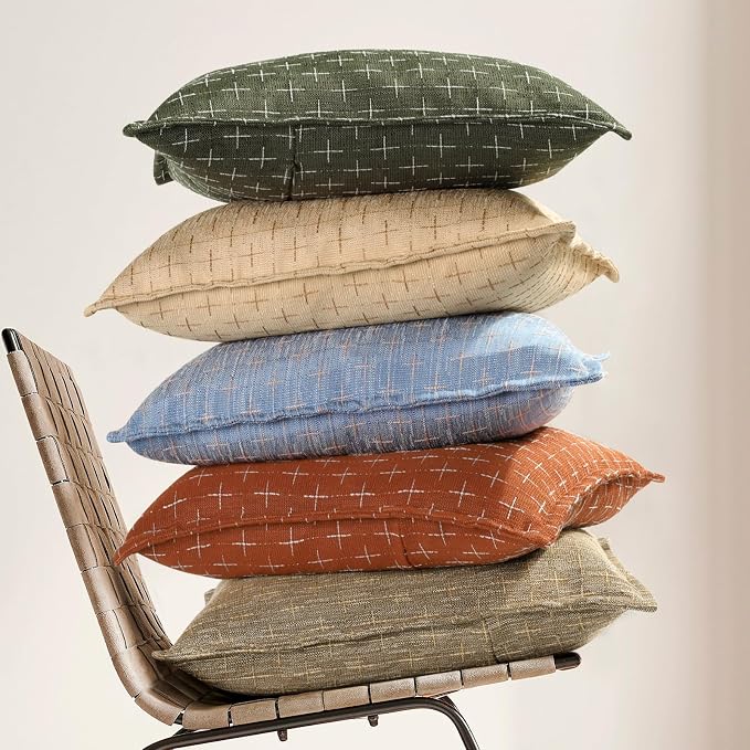 ZWJD Pillow Covers 22x22 Set of 2 Soft Polyester Textured Pillow Covers - Image 5