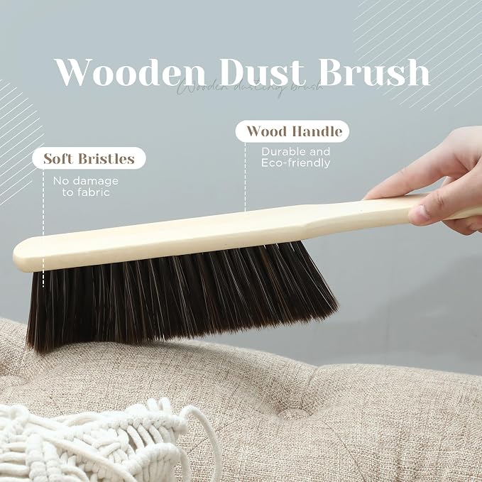 Tioncy 8 Pieces Wooden Dust Brush Bulk Hand Broom Bench Soft Bristle Cleaning - Image 3