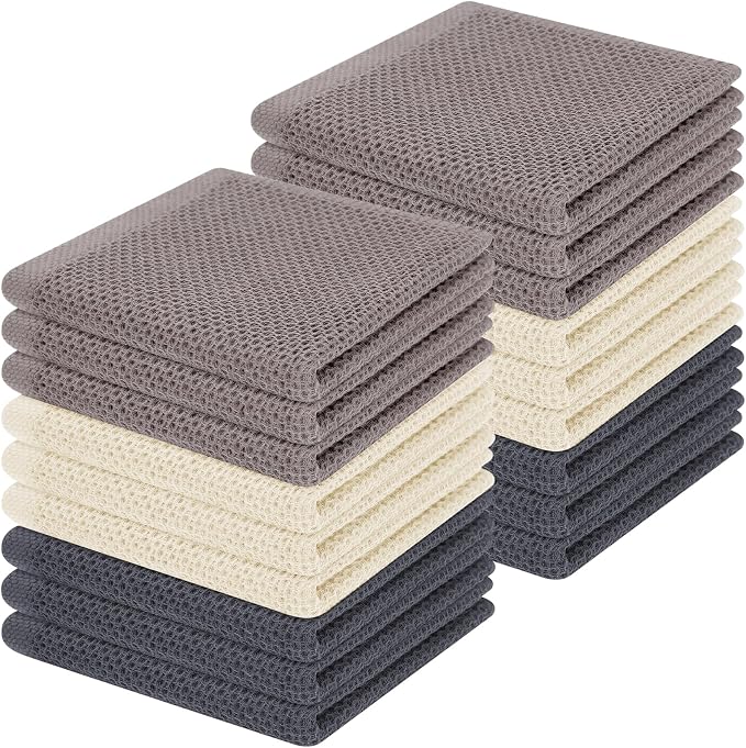 Homaxy 100% Cotton Waffle Weave Kitchen Dish Cloths, Ultra Soft Absorbent Quick by Homaxy
