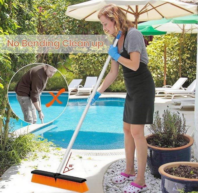 18" Push Broom Outdoor Heavy Duty, Snow Broom - Image 2