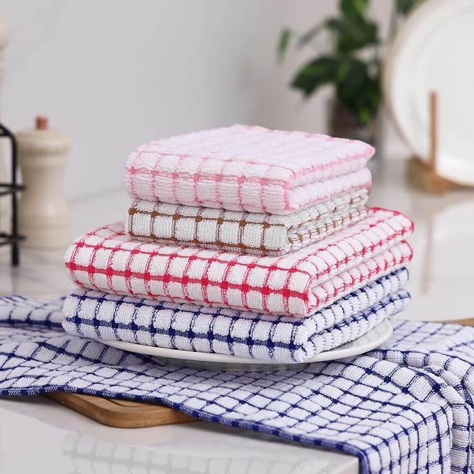 Homaxy Kitchen Towels and Dishcloths Set, 16 x 25 and 12 x 12 Inches, Super - Image 8