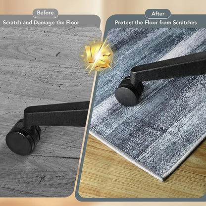 Office Chair Mat for Hardwood Floor&Tile Floor,48"X 60" Heavy Duty Desk Chair Mat for Hard Floors,Under Desk Rug for Rolling Computer Chair,Anti Slip,Low Pile Carpet Floor-Abstract Dark Grey