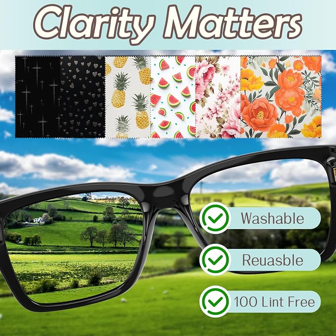 6 PCS Glasses Cleaning Cloth Eyeglass Lens Microfiber Cleaning Cloth Reusable - Image 3