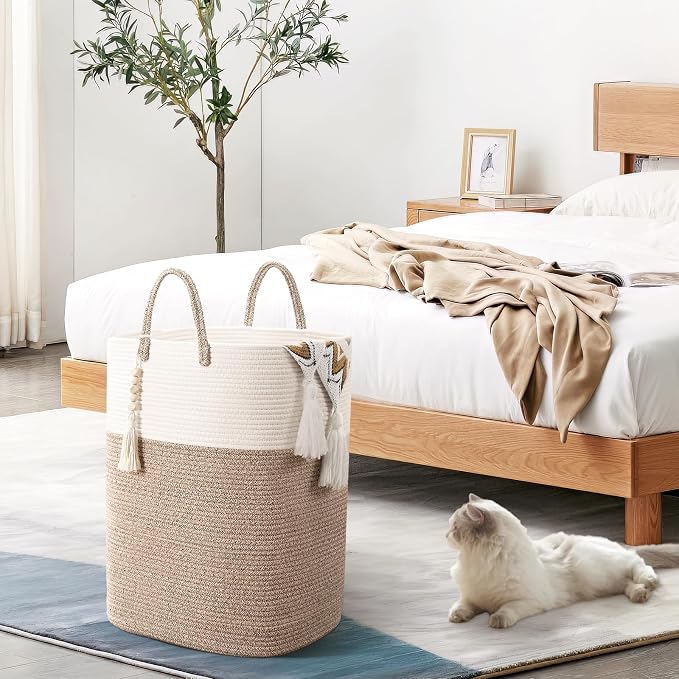 Woven Laundry Basket for Clothes, 80L Large Rectangle Laundry Hampers - Image 4