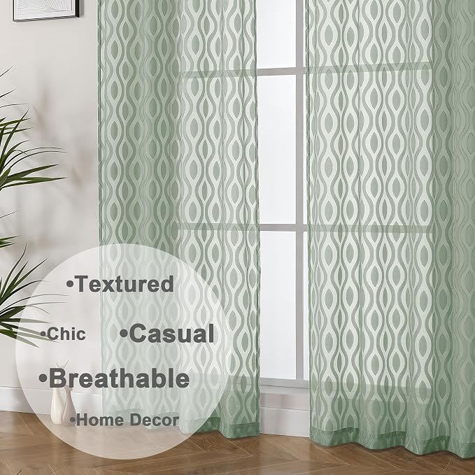 Aiyufeng Sheer Curtains 96 Inches Long - Image 8