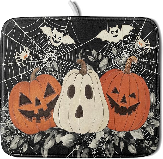 Halloween Pumpkin Dish Drying Mat by Aytipun