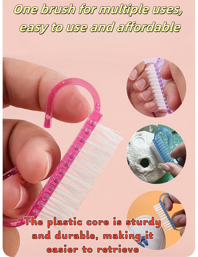 luvilly4 Pack Handle Grip Nail Brush, Nail Brush - Image 3