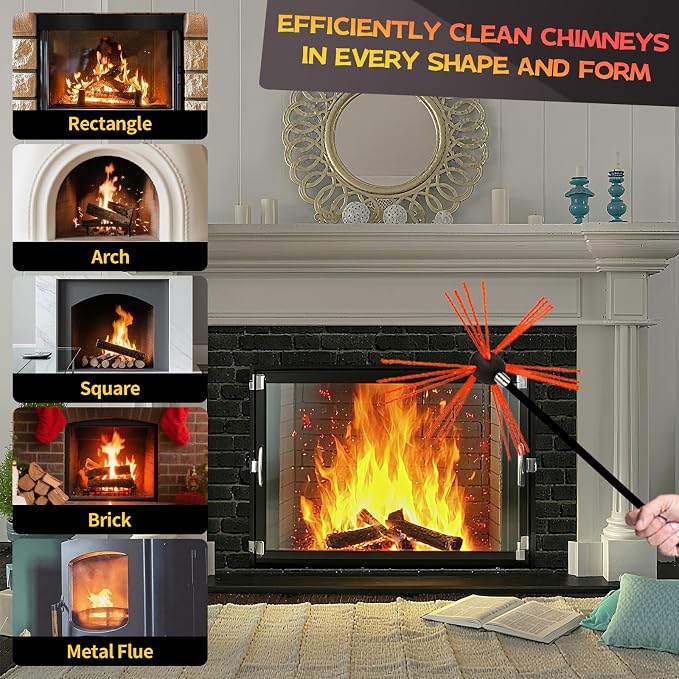 33 Feet Chimney Sweep Kit, Chimney Cleaning Kit - Image 6