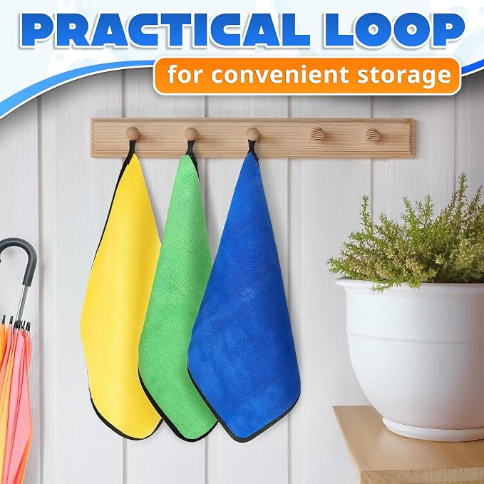 5 Pcs Thick Microfiber Cleaning Cloth – Dual-Layer Cleaning Rags, High-Tensile - Image 9