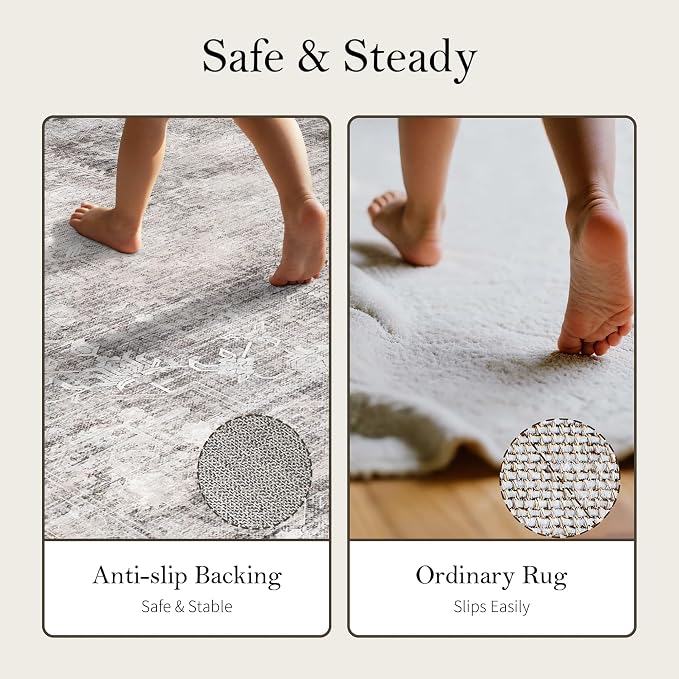 Vintage 2x3 Entryway Rug, Small Grey Area Rugs - Image 4
