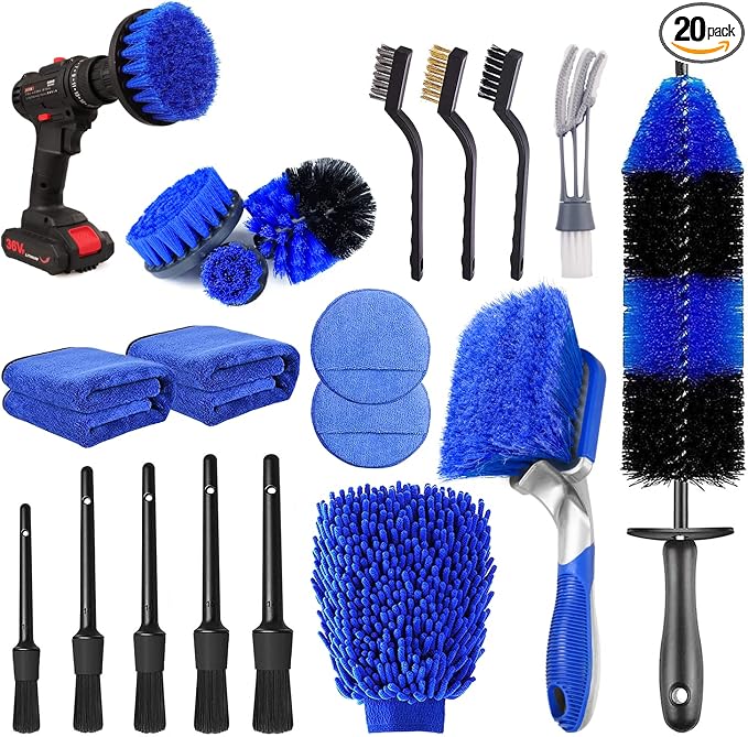 20Pcs Car Wheel Tire Detailing Brush Set, Car Detailing kit, Car Detailing by TTRCB