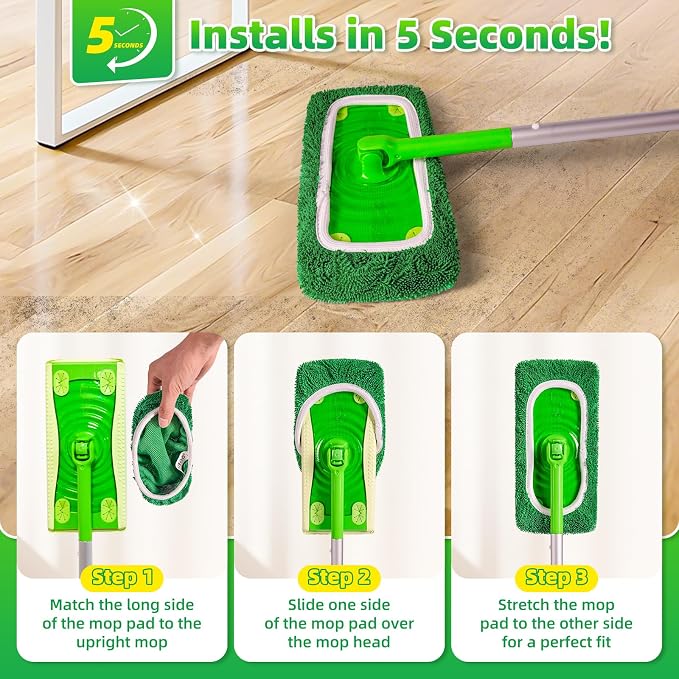 Reusable Microfiber Mop Pads Compatible - Image 4