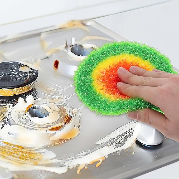 5Pcs Dish Sponge Cleaning Scrubber, 6.3in Round Polyester Dishwashing Swedish - Image 9