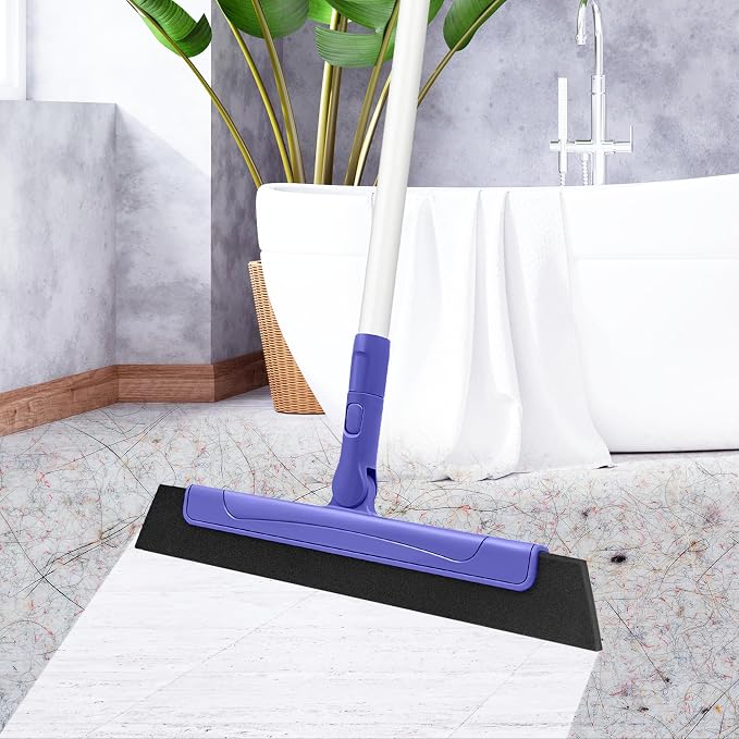 Floor Squeegee for Tile Floor and Shower Glass, Broom Rubber Blade - Image 3