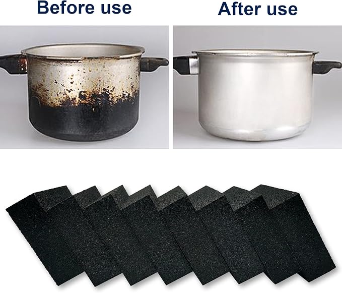 8pc Black Carborundum Sponge Nano Emery Sponges Caspian Stone Pot Clean Brush - Image 2