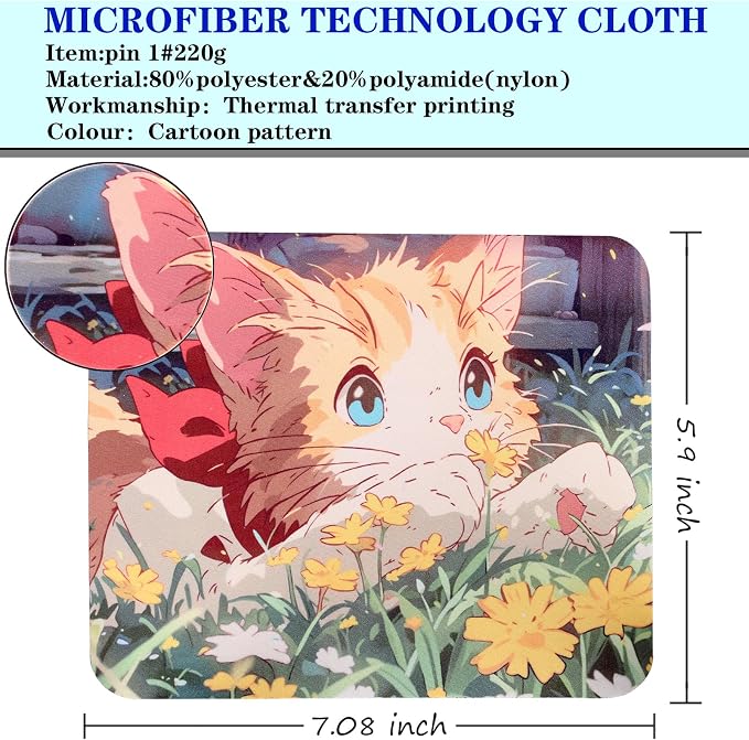 6Pcs Cute Kittys devise Premium Microfiber Cleaning Cloths, - Image 3