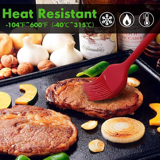 HOTEC Basting Brushes Silicone Heat Resistant Pastry Brushes Spread Oil Butter - Image 3