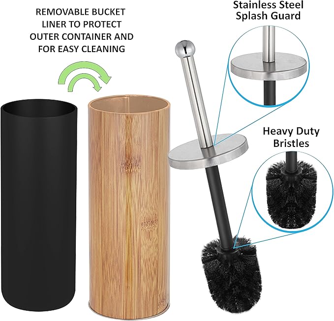 Zahari Home Woodland Toilet Bowl Brush and Holder - Image 2
