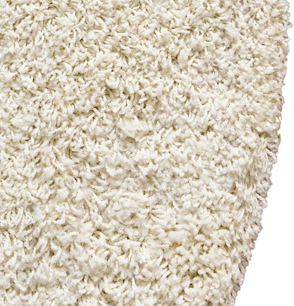 Unique Loom Solid Shag Collection Area Rug (5' 1" x 8' Oval, Pure Ivory)