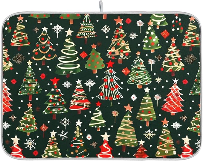 Christmas Tree Green Dish Drying Mat by BOENLE-WELCOMEYOURCOMING