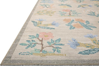 Loloi Rifle Paper Co. Rosa Collection RSA-03 Cream 2'-6" x 12'-0" Runner Rug