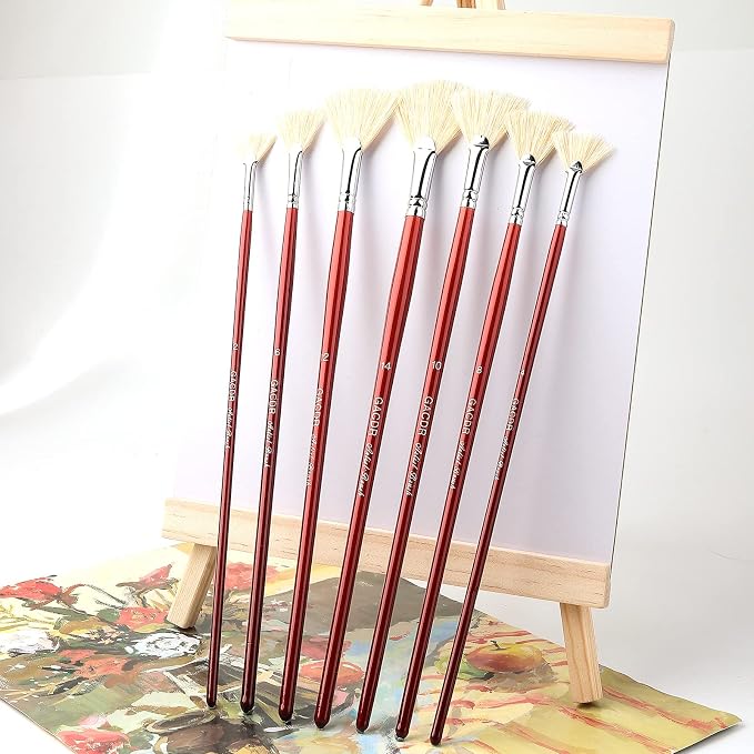 Fan Brush for Painting, 7 Pieces Fan Brush Set - Image 7