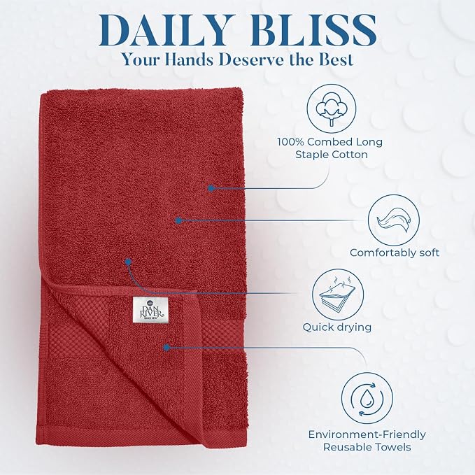 DAN RIVER 6-Pack Premium Hand Towels - Image 3