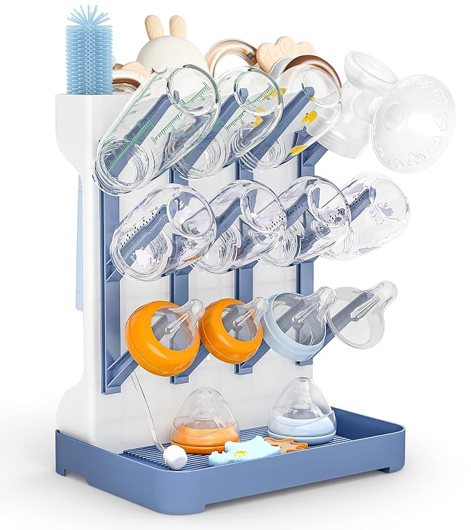 GoMaihe Baby Bottle Drying Rack: Space Saving Vertical Bottle Dryer Holder by GoMaihe