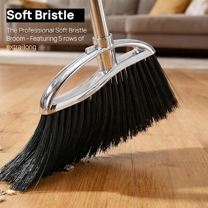 Indoor Soft Bristles Sweeping Broom, Long Handle Kitchen Angle Broom - Image 6