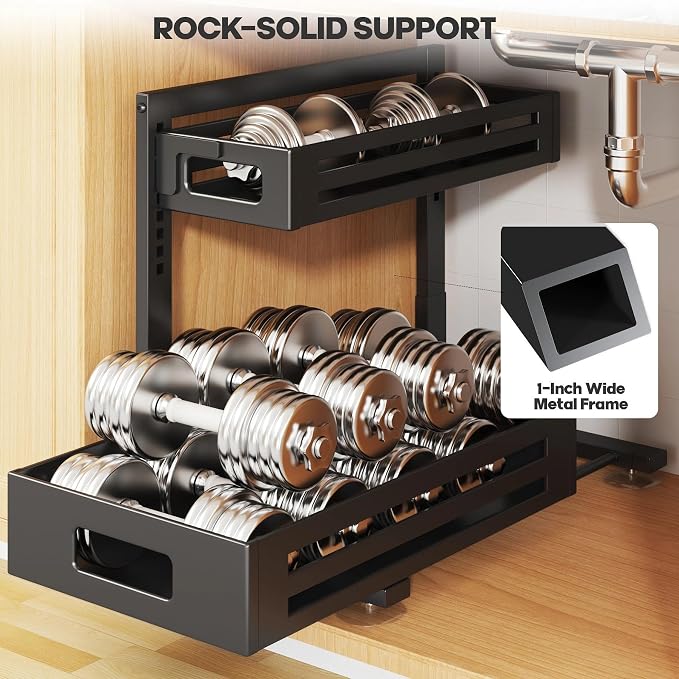 2 Pack 17IN-Depth Under Sink Organizer, Pull Out Cabinet Organizer - Image 3