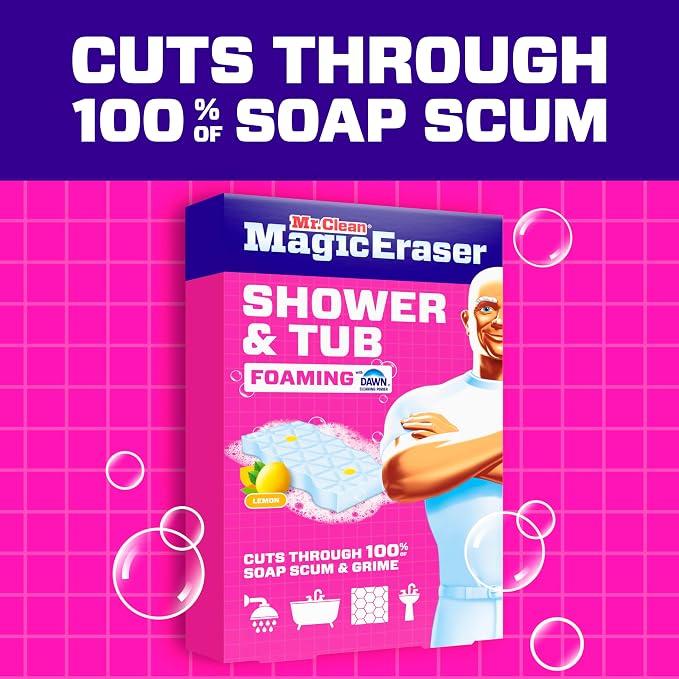Mr. Clean Magic Eraser Sponge, Tub Cleaner, Soap Scum Remover, Bathroom - Image 2