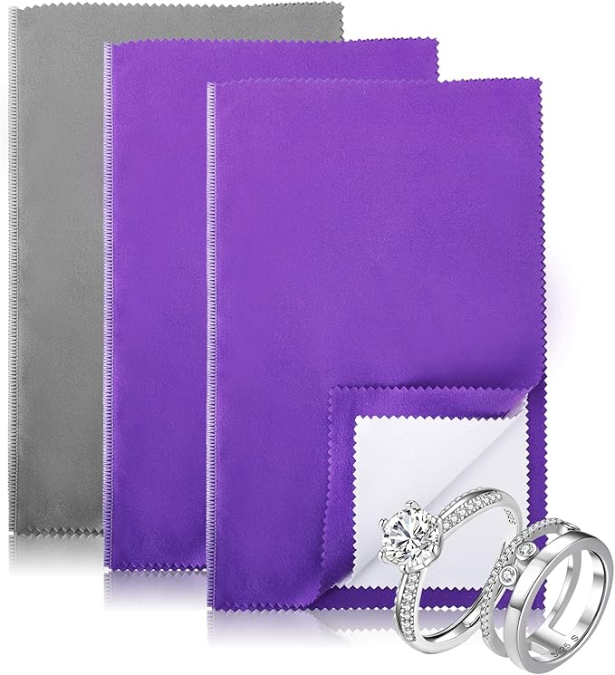 3PCS Silver polishing Cloths, 10 x 12.5 inches Four-Layer Double-Sided Jewelry by Unknown