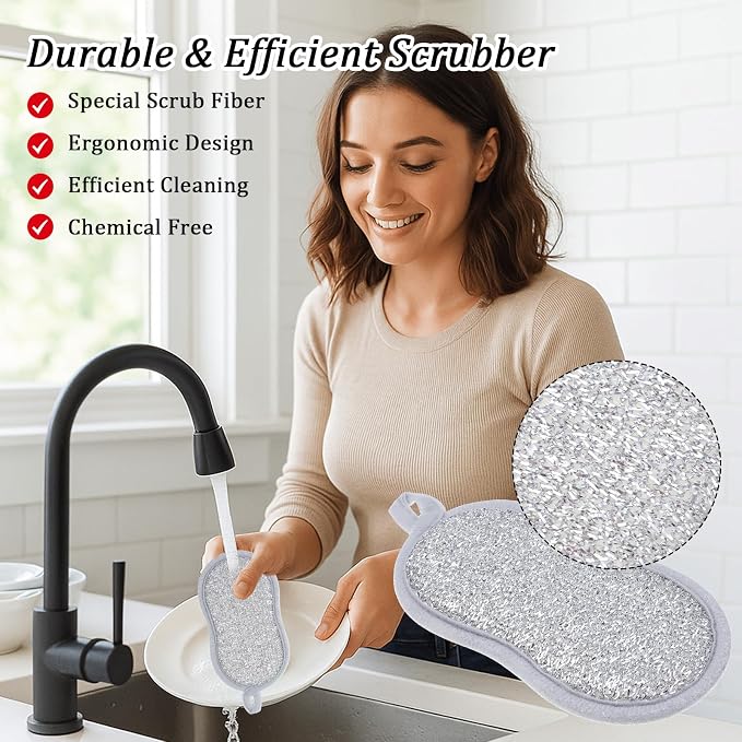 30 Pack Multi Purpose Scrub Sponges Non Scratch Microfiber Sponge Cleaning Dish - Image 5