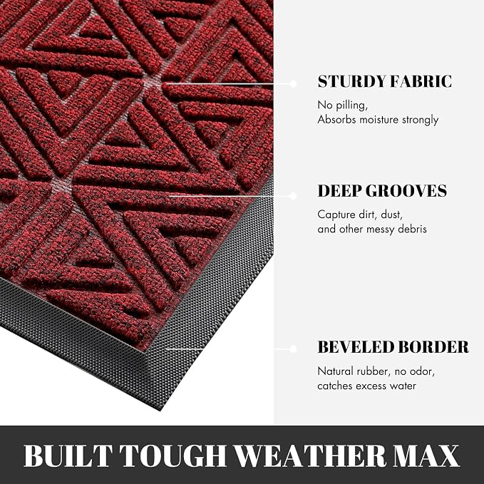 Yimobra Large Door Mat 47x24, All-Weather Waterproof Non-Slip Welcome Matt - Image 4