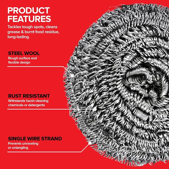 Stainless Steel Scrubber Stainless Steel Wool Scrubber Sponge - Image 3