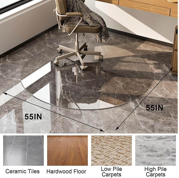 GLSLAND Round Tempered Glass Floor Mat - Image 3